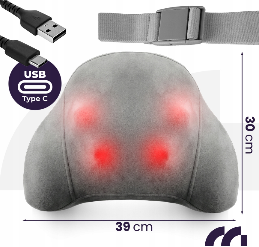 Масажна подушка для шиї, плечей і спини з підігрівом 25Вт Maltec (Польща) Київ - фото 2