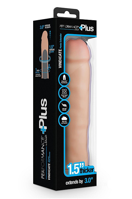 Силиконовый удлинитель пениса Blush Performance Plus бежевый Sex Aura Киев - изображение 9