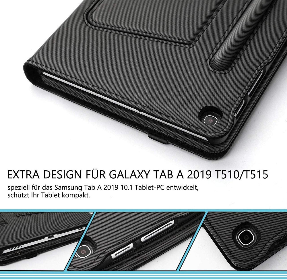Клавиатура-чехол для Samsung Tab A T510/T510N/T515/T515N черный QWERTZ съемная Bluetooth аккумулятор microUSB Киев - изображение 5
