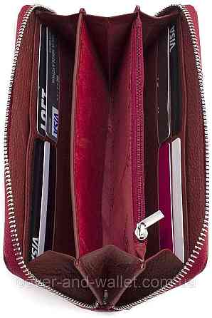 Красный лаковый женский кошелек на молнии из кожи ST Leather S4001A Киев