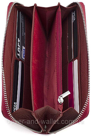 Красный лаковый женский кошелек на молнии из кожи ST Leather S4001A Киев - изображение 5