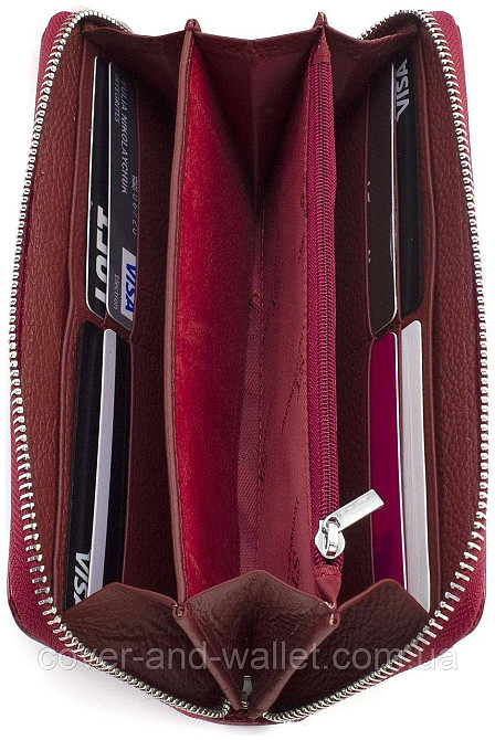 Червоний лаковий жіночий гаманець на блискавці зі шкіри ST Leather S4001A Київ - фото 5