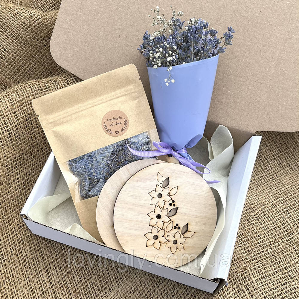 Подарунковий бокс “Лаванда”  натуральний міні-набір у крафті Ірпінь - фото 2