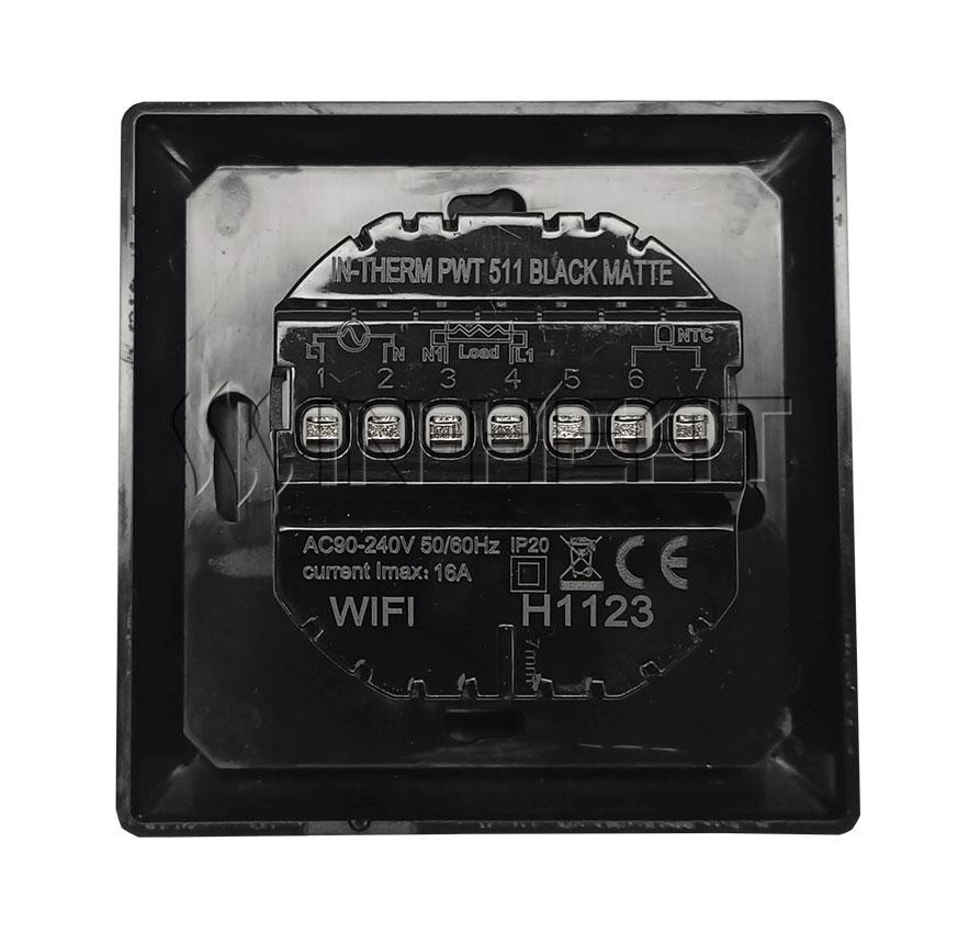 Терморегулятор сенсорный  In-Therm PWT-511  с WI FI Черный Киев - изображение 2