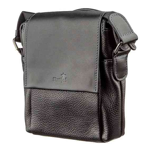 Сумка мужская комбо SHVIGEL 11174 кожаная Черная Киев