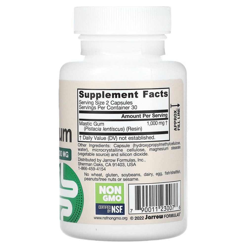 Смола мастикового дерева Jarrow Formulas Mastic Gum 500 мг 60 вег капс Киев - изображение 2