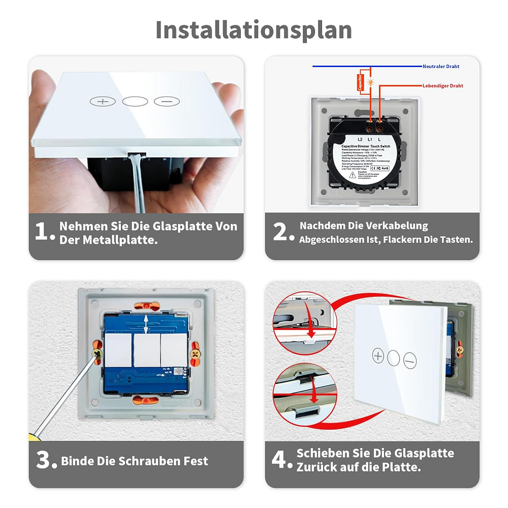 Сенсорний диммер LIAONFOY 700W, 10A, 250V Луцк - изображение 6