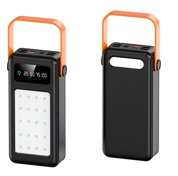 Портативный внешний аккумулятор Bilintong 40000mAh Power Bank + Led лампа Черный Винница - изображение 4