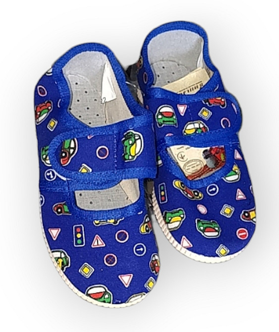 Капці в садок із задником на липучці, дитячі капці для садка хлопчик сині Одеса - фото 7