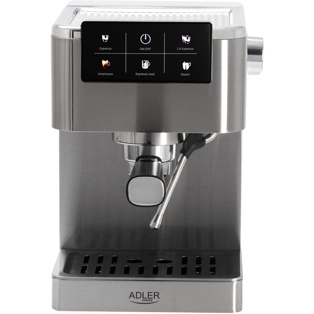 Кавомашина Adler AD 4390 ріжкова/ 1350 Вт/ 20 бар/ 1,5л/ мелена/ капучінатор/сіра Винница - изображение 1