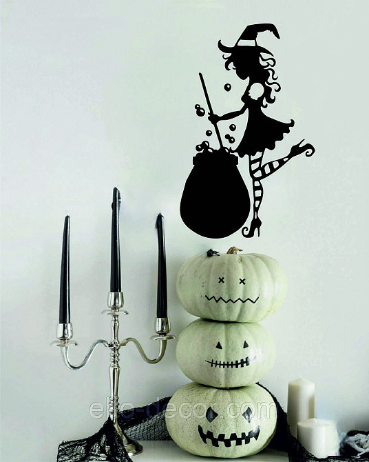 Декоративное настенное 3D Панно «Ведьма», Декор на стену с объемом 90*56 см, Черный Киев - изображение 9