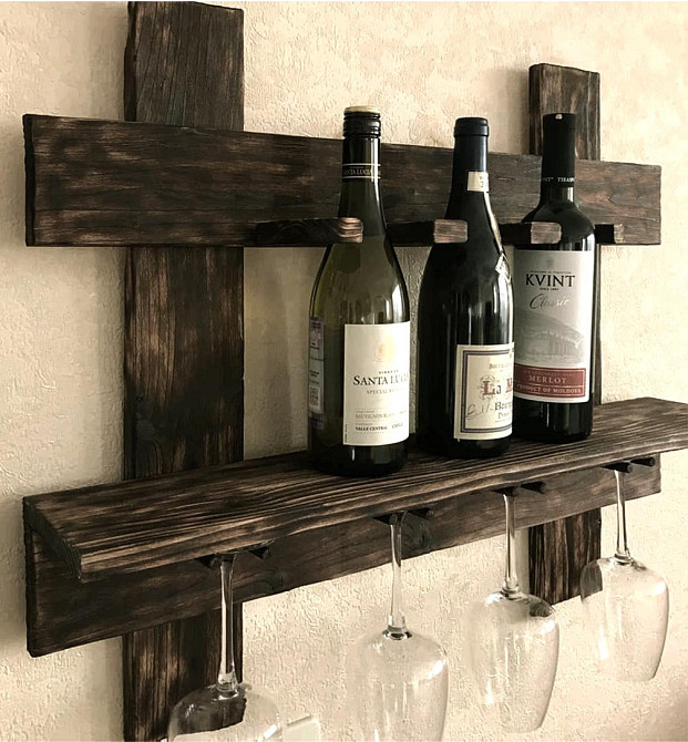 Настінна винна полиця "Камікава" мокко Миколаїв - фото 1