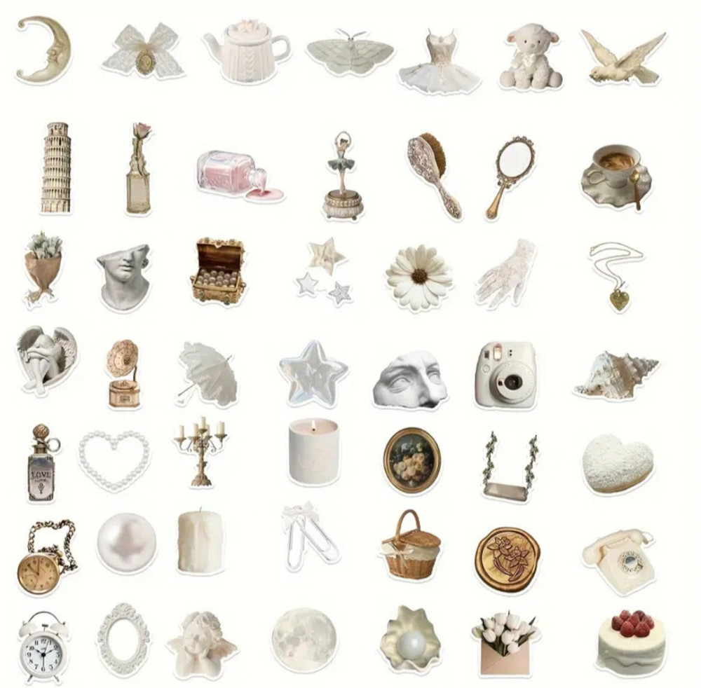 Наклейки стикеры белые - водонепроницаемые виниловые, 15шт. Киев - изображение 4