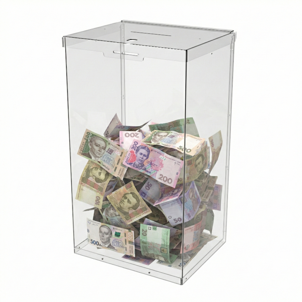 Ящик EKOSTAR без замка для пожертвований и сбора денег 250x200x400. Объем 20 литров Киев - изображение 1