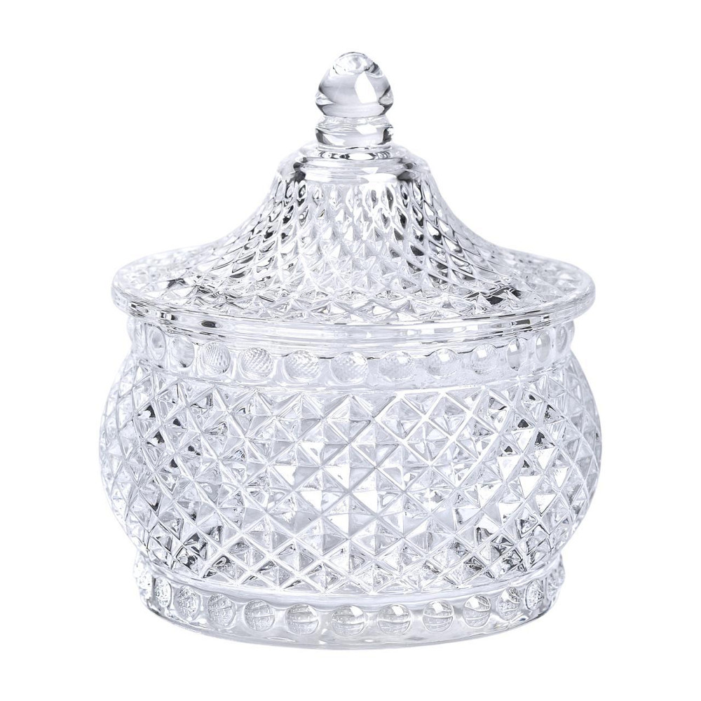 Стеклянная конфетница с крышкой, 8 см, круглая Киев - изображение 2