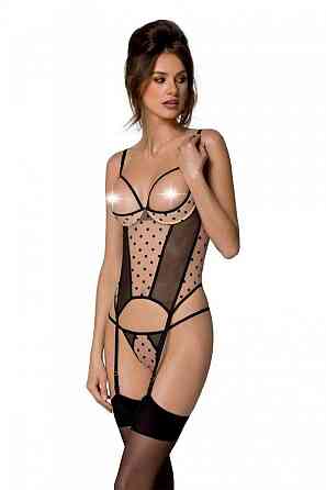 Корсет Passion MARINA CORSET, XXL/XXXL, beige, с открытыми чашками Sex Aura Киев