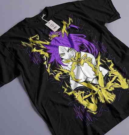 Футболка для хлопчика з аніме принтом Бліч оверсайз (зріст від 165 до 180) Чорний AnimeJ0881m Дніпро