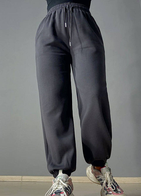 Штани жіночі A-N 27090 джогери спортивні на резинці трикотажні сірі, сірий, L Київ - фото 9