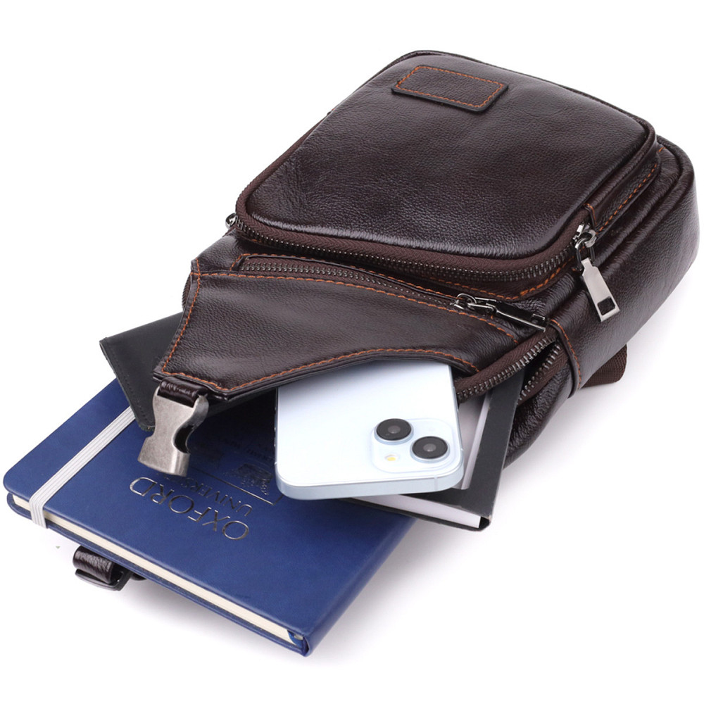 Сумка через плечо из натуральной кожи Vintage 23050 Коричневый Киев - изображение 8