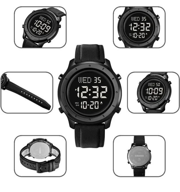 Чоловічий наручний електронний годинник Skmei 1864 (Чорний) Київ - фото 9