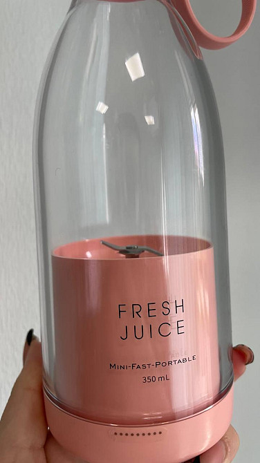 Портативный беспроводной мини блендер для смузи Prime Sport FRESH JUICE - 350 мл, розовый Киев - изображение 2