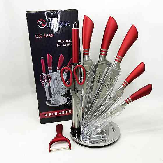 Професійні ножі для домашньої кухні UNIQUE, Набір хороших якісних кухонних ножів, Сталеві кухонні ножі OU-36 Івано-Франківськ