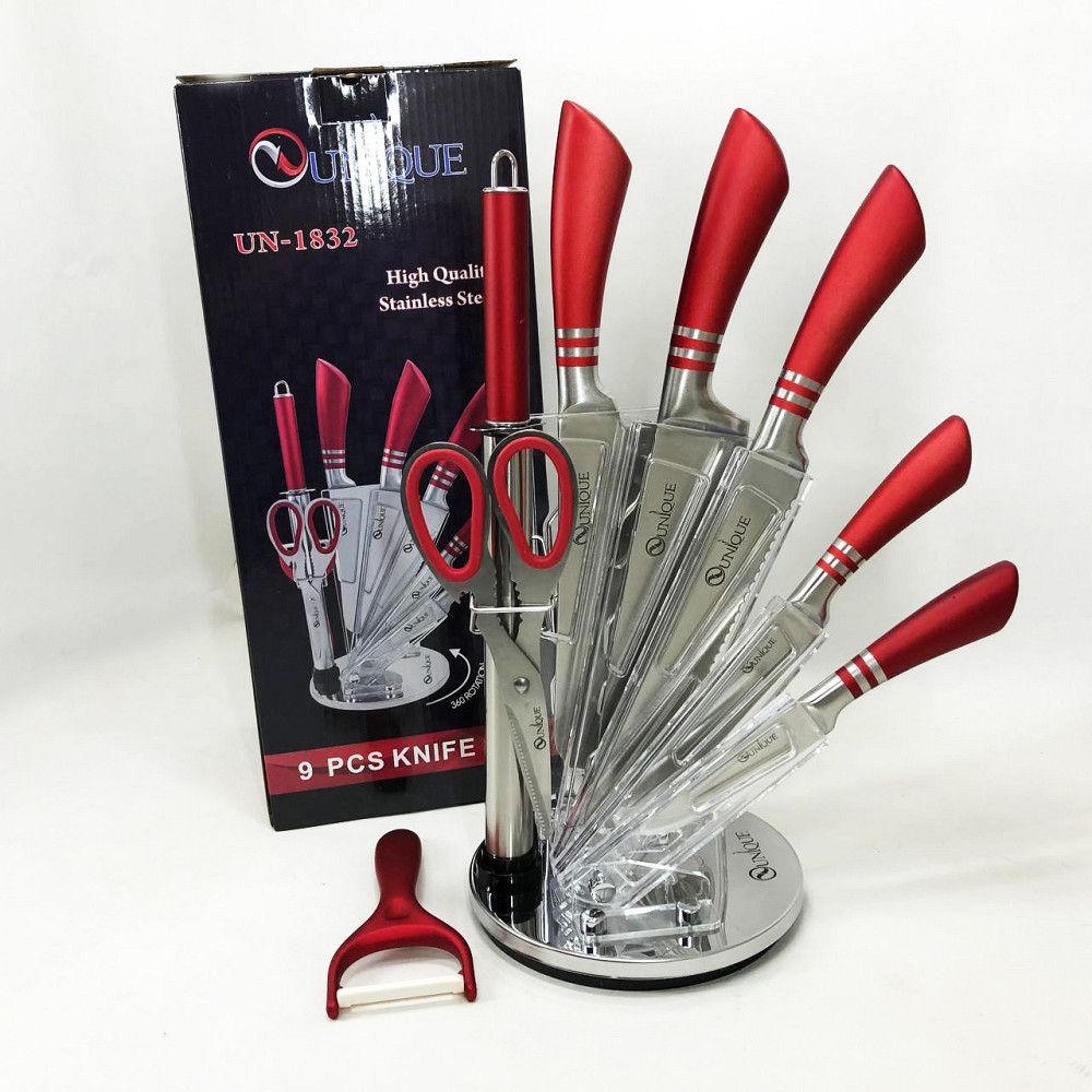 Професійні ножі для домашньої кухні UNIQUE, Набір хороших якісних кухонних ножів, Сталеві кухонні ножі OU-36 Івано-Франківськ - фото 4