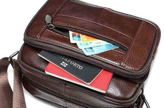 Сумка чоловіча флотар шкіряна Коричнева (Vintage) Київ