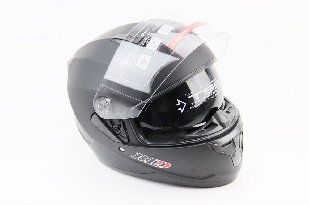 Шолом інтеграл, закритий (сертифікація DOT)+відкидні окуляри BLD-M67 М (57-58см), ЧОРНИЙ матовий Киев - изображение 2