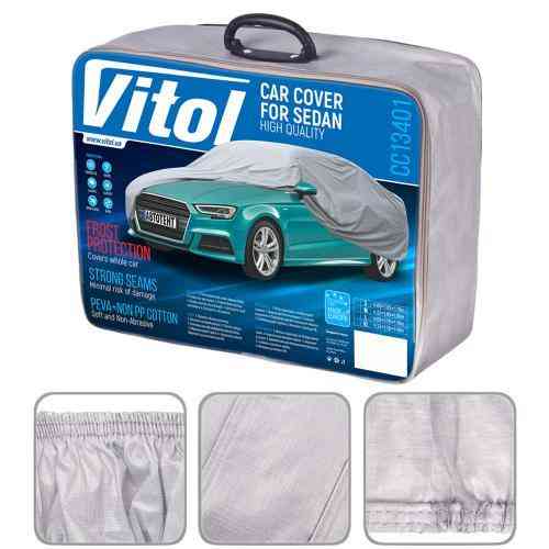 Автомобільний тент CC13401 L сірий з підкладкою PEVA+PP Cotton, розміри 482х178х119 Харків
