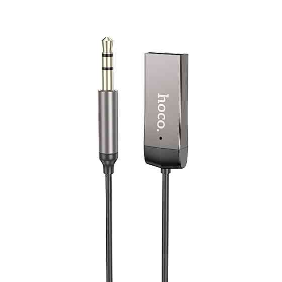 Bluetooth-ресивер HOCO E78 Benefit car AUX BT receiver with cable Black Metal Gray (6942007605663 ) Київ