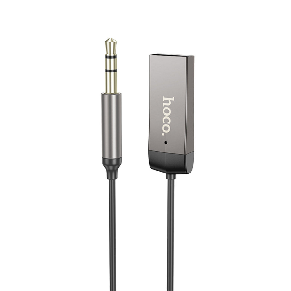 Bluetooth-ресивер HOCO E78 Benefit car AUX BT receiver with cable Black Metal Gray (6942007605663 ) Київ - фото 1