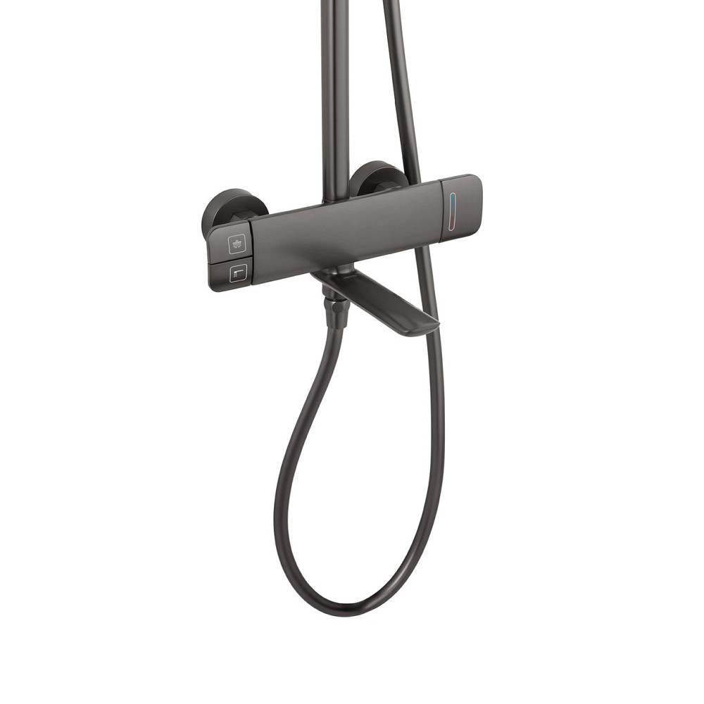 Душева система пристінна з виливом Kroner KRP Makon - GRP063 графіт Київ - фото 2