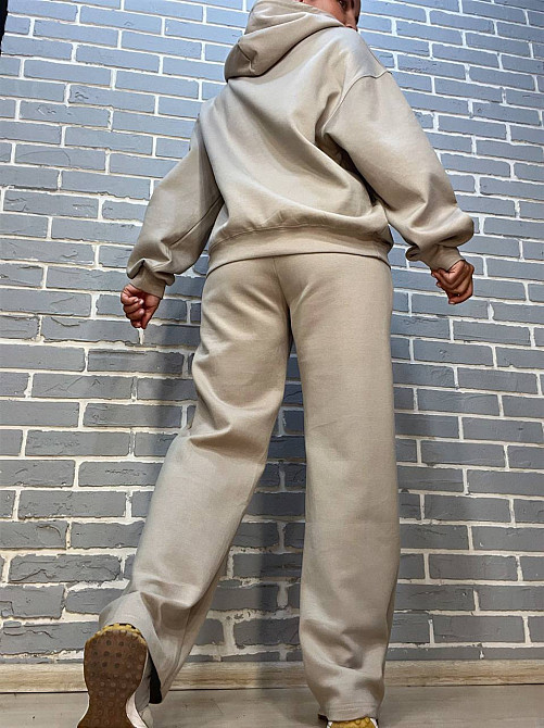 Костюм женский A-N 2742 худые с капюшоном брюки вышивка на резинке со швом - стрелкой бежевый, бежевый, XL Киев - изображение 17