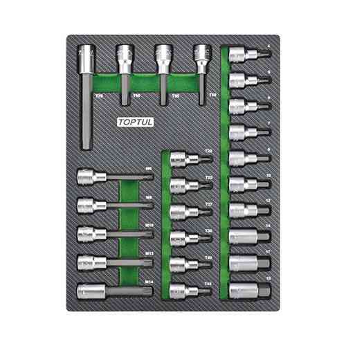 Набір біт впресованных в головку 1/2" 25ед. (в ложементі) TOPTUL GEB2501 Одеса