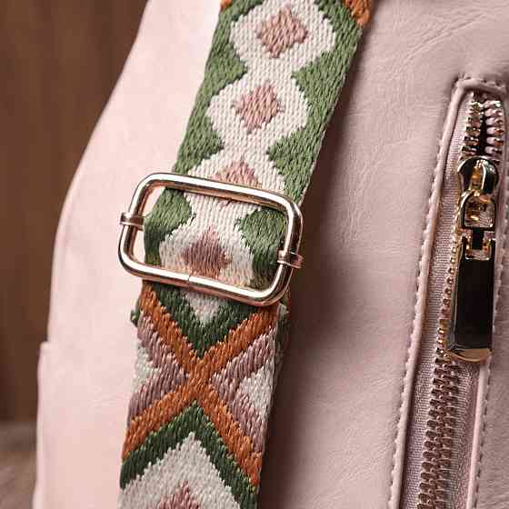 Компактная женская сумка с одной лямкой через плечо из гладкой экокожи Розовый (Vintage) Киев