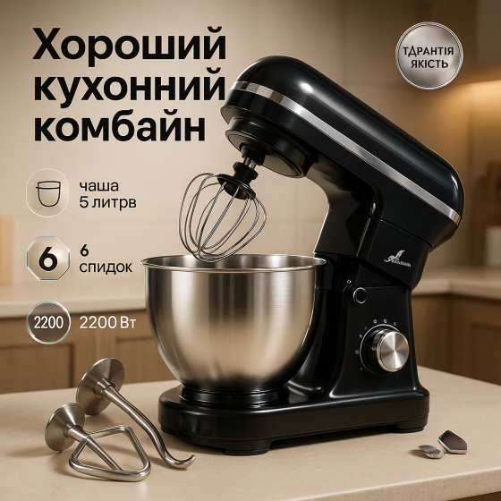 Миксер планетарный комбайн, Тестомес для крутого теста профессиональный, Миксер планетарный электронный ZD-82 Львов
