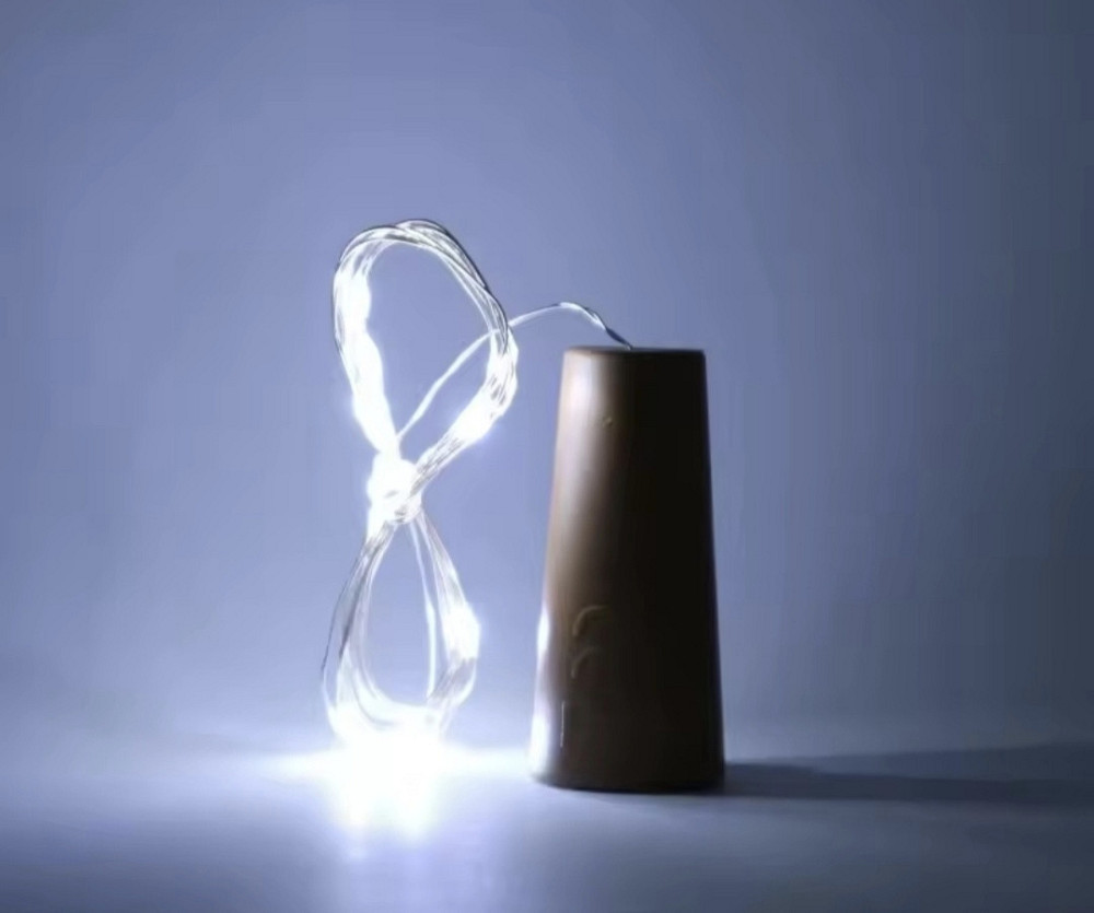 Гірлянда Роса 2 м 20 led на батарейках для пляшки ( Холодний білий) Сміла - фото 1