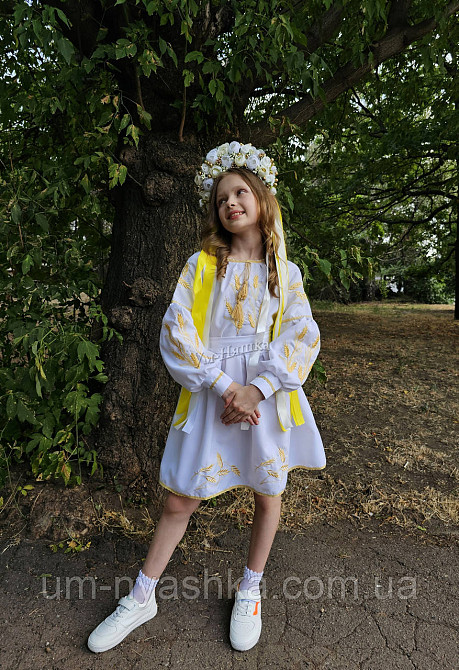 Дитяче вишите біле плаття з колосками Кривий Ріг - фото 3