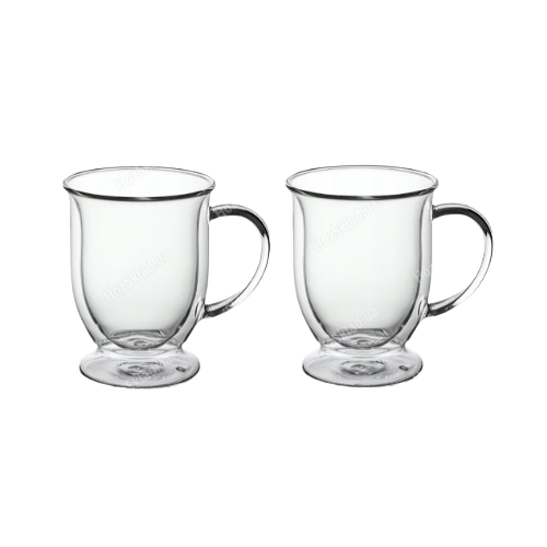 Набір чашок 2шт 370мл з подвійними стінками скло 9014 KAMILLE Житомир