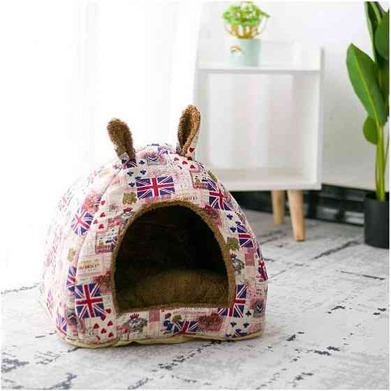 Лежак будиночок для котів та собак дрібних порід з вушками L №1 22-2 Вінниця