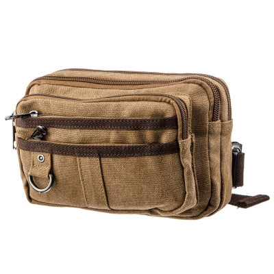 Сумка Vintage Бананка текстильна на пояс Коричнева (20160) Вінниця - фото 1