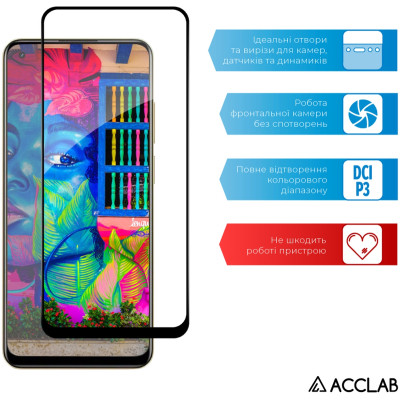 Стекло защитное ACCLAB Full Glue Realme 11 4G Black (1283126581953) Винница - изображение 5