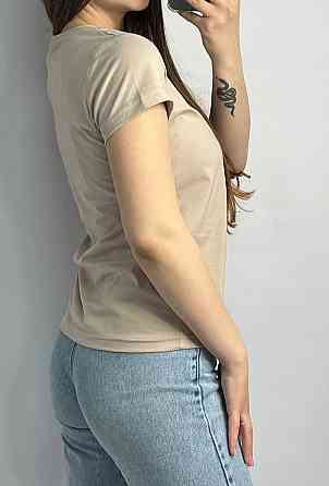 Базовая футболка женская удлиненная Бежевый L Харьков