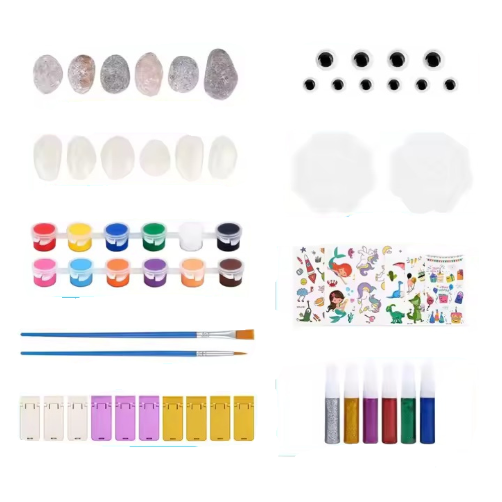 Творчий набір для малювання на камені: фарби, що світяться, пензлі, наклейки, комплект для хобі та дітей Кам'янець-Подільський - фото 2