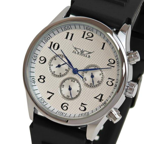 Годинник чоловічий механічний Jaragar Elite White Rubber (2 ремінці) Київ - фото 2