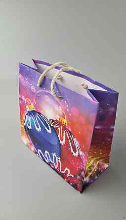 Новогодние, бумажные ,подарочные  пакеты с ручкой Чашка 16/16/8-025 (12 шт) Харьков