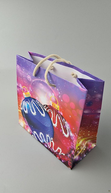 Новогодние, бумажные ,подарочные  пакеты с ручкой Чашка 16/16/8-025 (12 шт) Харьков - изображение 3