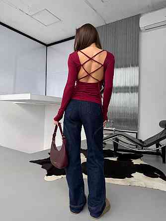 Жіноча романтична кофта з відкритою спиною з віскози Одеса