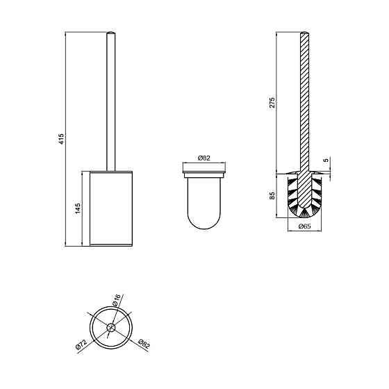 Йоржик підлоговий Qtap Liberty QTLIBBLM11571 Black Київ